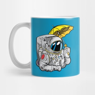 Astronauts Use An Umbrella illustration Mug